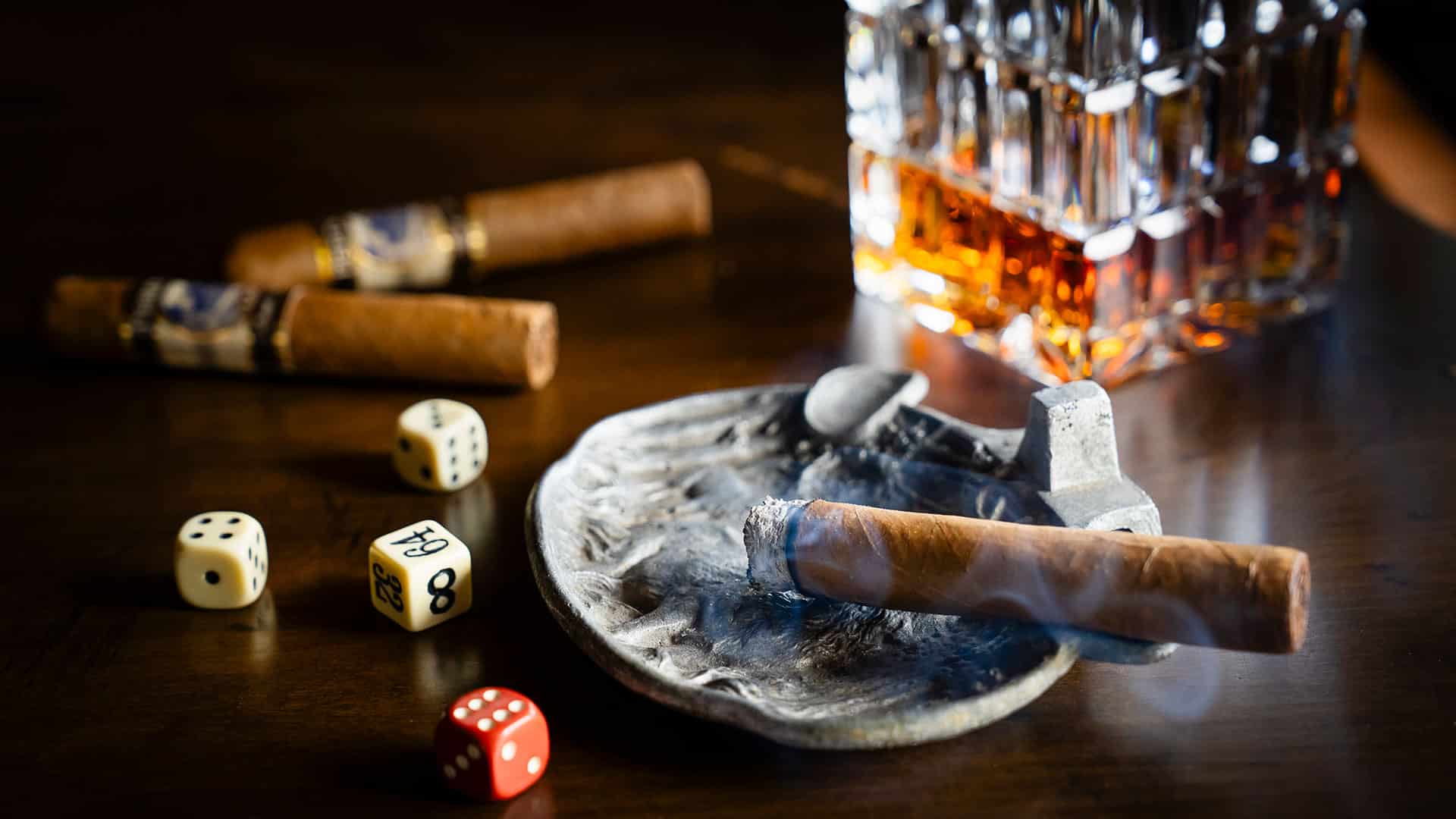 Smoking Cigar & Bourbon